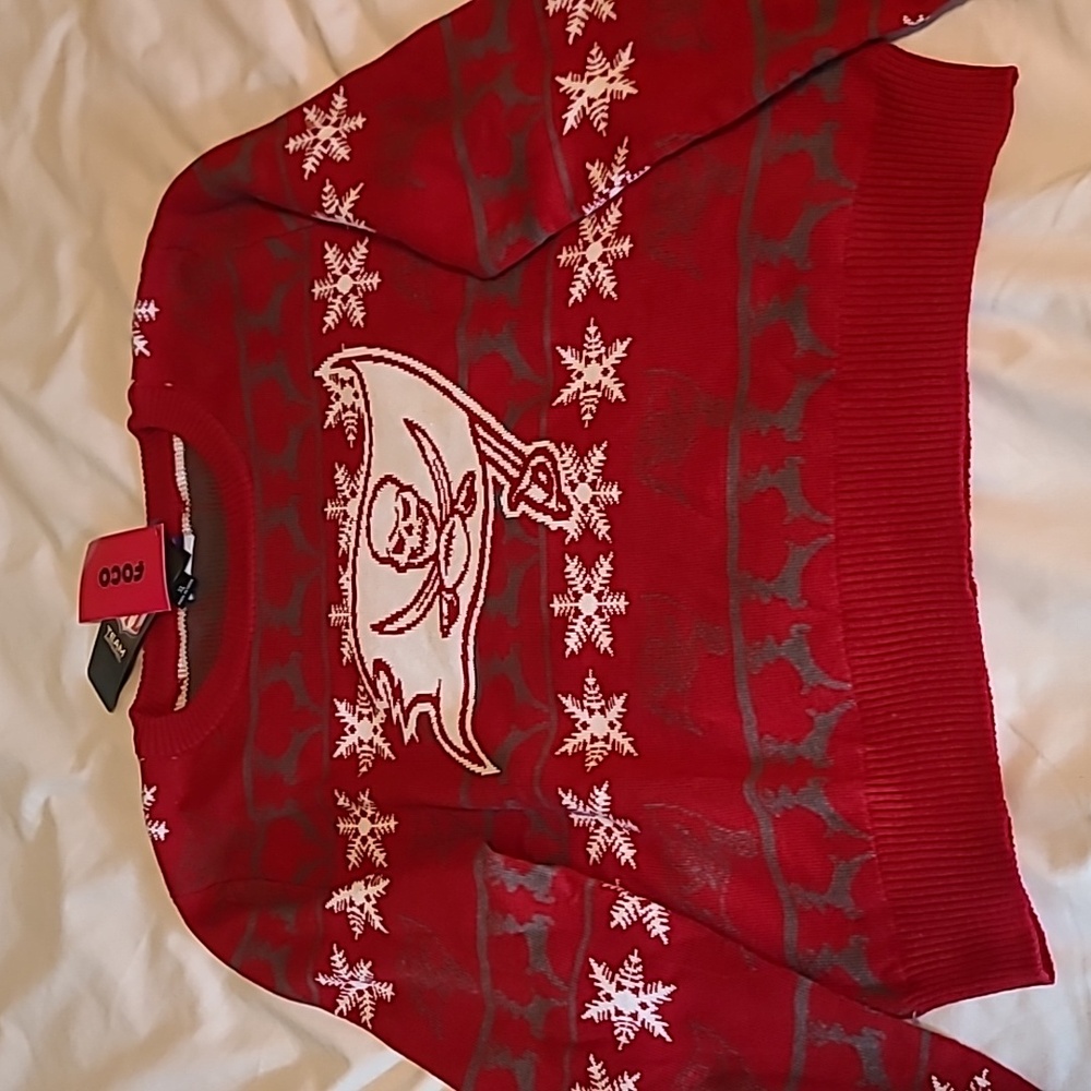 Tampa Bay Buccaneers NFL Football Fan Red Sweater Ugly Christmas Sz.XL Kids